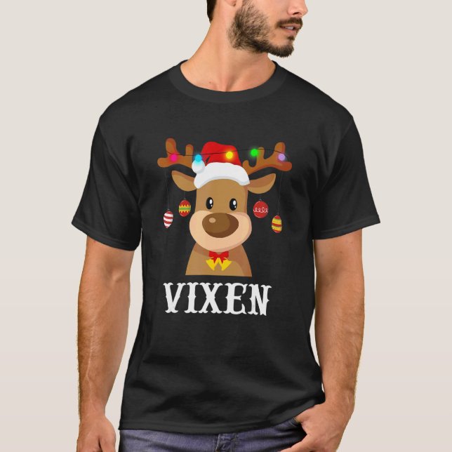 Santa Reindeer Vixen Xmas Group Costume T-Shirt (Front)
