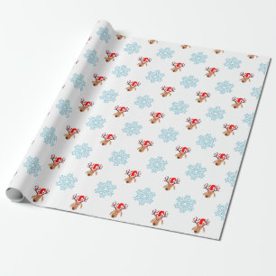 santa reindeer wrapping paper