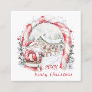 Santa Reindeers Candy Cane Christmas Enclosure Card