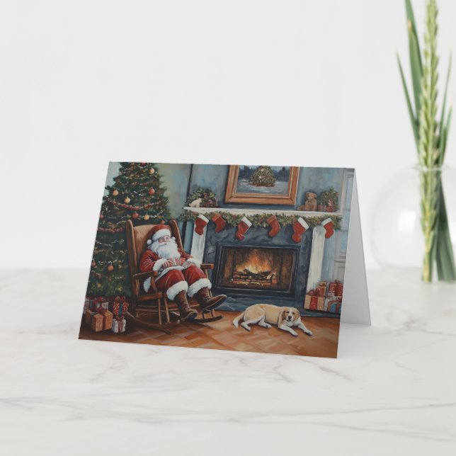 Santa relaxing at Christmas Holiday Card (Front)