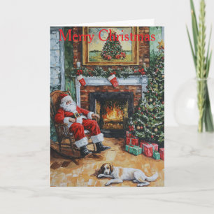 Santa relaxing at Christmas Holiday Card