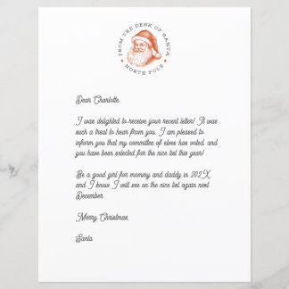 Santa Reply Letter