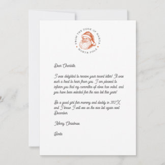 Santa Reply Letter Invitation