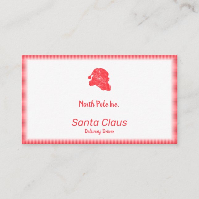 Santa Retro Silhouette Business Card (Front)