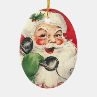 Santa Retro Vintage Ceramic Tree Decoration