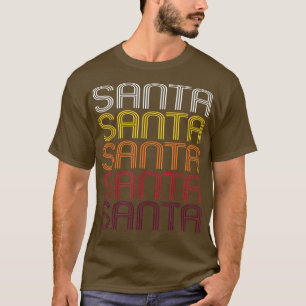 Santa Retro Wordmark Pattern  Vintage Style  T-Shirt