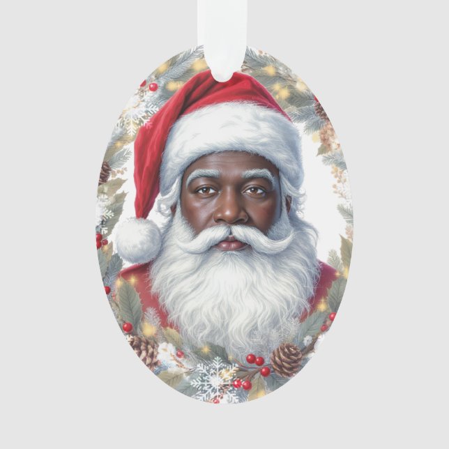 Santa Return Address Label  Ornament (Front)