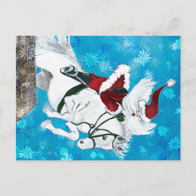 Santa Rides a Horse - Postcard (Front)