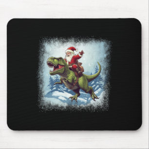 Santa Riding A Dinosaur T-rex Funny Christmas  Mouse Mat