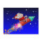 Santa Riding A Fireworks Rocket On A Starry Night