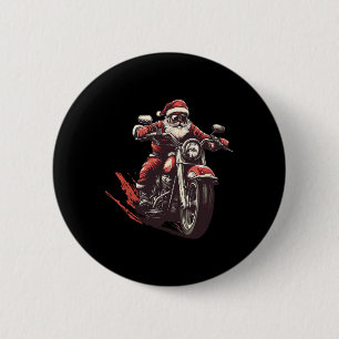 Santa Riding A Motorcycle Biker Motorcycle Lover X 6 Cm Round Badge