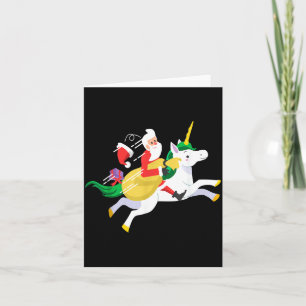 Santa Riding A Unicorn Funny Christmas Gift Card