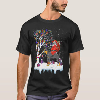 Santa Riding Australian Cattle Dogtree Lights T-Shirt