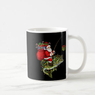 Santa Riding B Fish Christmas Fishing Funny Xmas P Coffee Mug