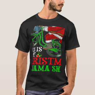 Santa Riding Bicycle Cycling This Is My Christmas T-Shirt