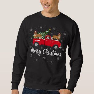 Santa Riding Christmas Tree Truck Rough Collie Dog Sweatshirt