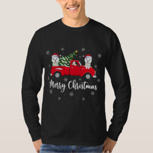 Santa Riding Christmas Tree Truck Samoyed Dog Chri T-Shirt