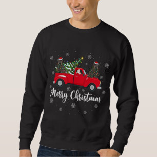 Santa Riding Christmas Tree Truck Schnauzer Dog Ch Sweatshirt