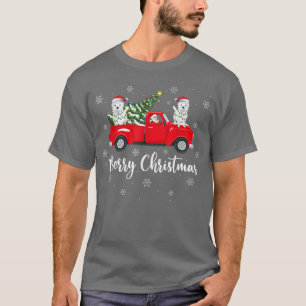 Santa Riding Christmas Tree Truck Westie Dog Chris T-Shirt