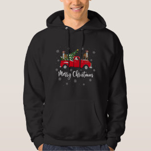 Santa Riding Christmas Tree Truck Whippet Dog Chri Hoodie