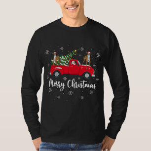 Santa Riding Christmas Tree Truck Whippet Dog Chri T-Shirt
