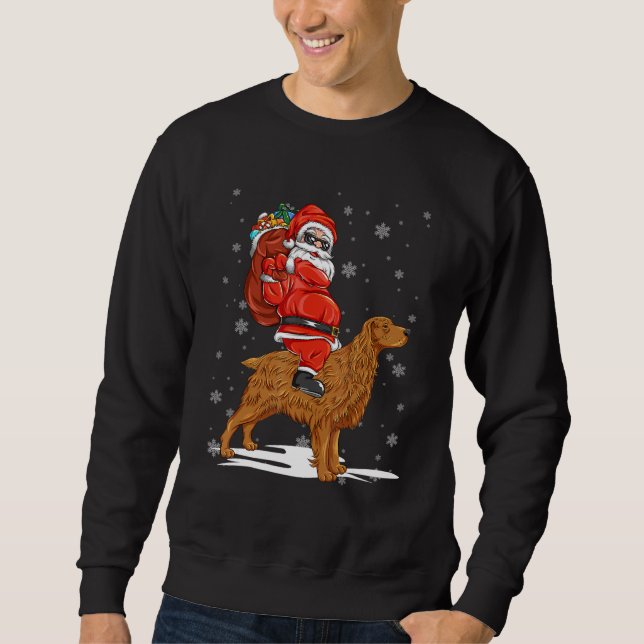 Santa Riding Cocker Spaniel Dog With Hat Claus Chr Sweatshirt (Front)