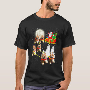 Santa Riding Corgi Dog Christmas T-Shirt