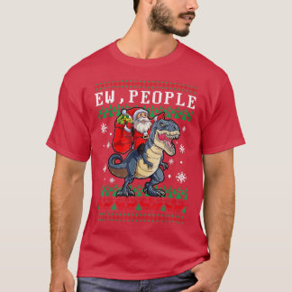 Santa Riding Dinosaur T re Christmas Boys Xmas Ugl T-Shirt