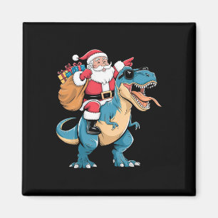 Santa Riding Dinosaur T Rex Christmas Boys Men Gir Magnet