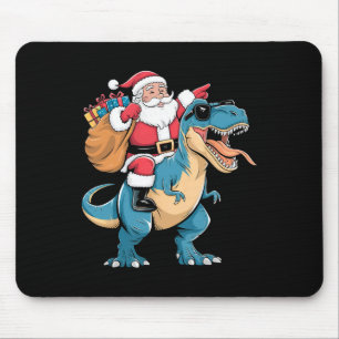 Santa Riding Dinosaur T Rex Christmas Boys Men Gir Mouse Mat