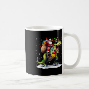 Santa Riding Dinosaur T Rex Christmas Boys Men Xma Coffee Mug