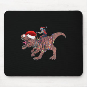 Santa Riding Dinosaur T Rex Christmas Boys Men Xma Mouse Mat