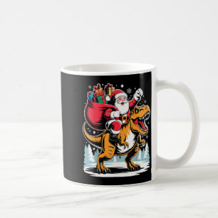 Santa Riding Dinosaur T Rex Christmas Boys Xmas  Coffee Mug