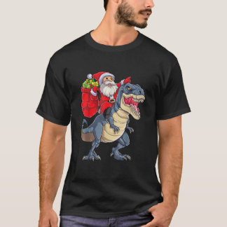 Santa Riding Dinosaur T rex Christmas Gifts Boys M T-Shirt