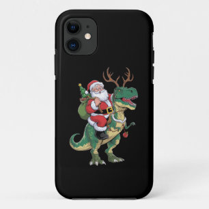 Santa Riding Dinosaur T-Rex Christmas Xmas Squad iPhone 11 Case