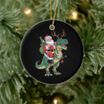 Santa Riding Dinosaur T-Rex Christmas Xmas Squad Ceramic Tree Decoration<br><div class="desc">Santa Riding Dinosaur T-Rex Christmas Xmas Squad</div>