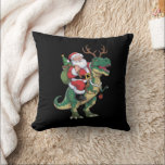 Santa Riding Dinosaur T-Rex Christmas Xmas Squad Cushion<br><div class="desc">Santa Riding Dinosaur T-Rex Christmas Xmas Squad</div>