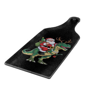 Santa Riding Dinosaur T-Rex Christmas Xmas Squad Cutting Board