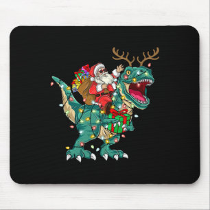 Santa Riding Dinosaur T rex Deer Kids Boys Men Chr Mouse Mat