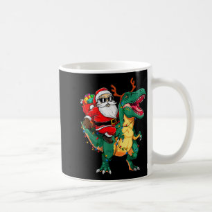 Santa Riding Dinosaur T Rex Funny Christmas Kids B Coffee Mug