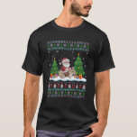Santa Riding Dormouse Tree Lights Ugly Christmas S T-Shirt<br><div class="desc">Santa Riding Dormouse Tree Lights Ugly Christmas Sweater</div>