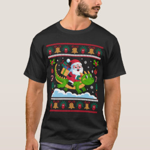 Santa Riding Dragon Christmas Design T-Shirt