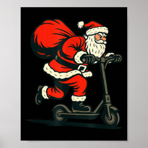 Santa Riding Electric Scooter  Poster