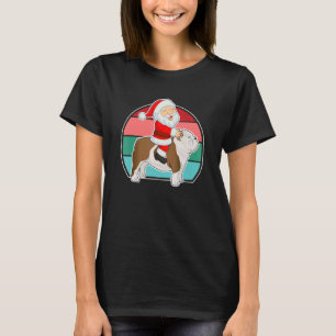 Santa Riding English Bulldog Christmas PJs Xmas Pa T-Shirt