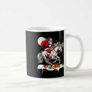 Santa Riding Horse Reindeer Xmas Farm Animal Lover Coffee Mug