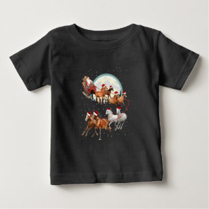 Santa Riding Horses Horse Sleigh Equestrian  Baby T-Shirt