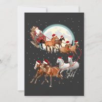 Santa Riding Horses Horse Sleigh Equestrian 