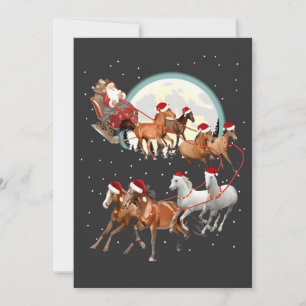 Santa Riding Horses Horse Sleigh Equestrian Invitation