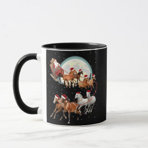 Santa Riding Horses Horse Sleigh Equestrian Mug