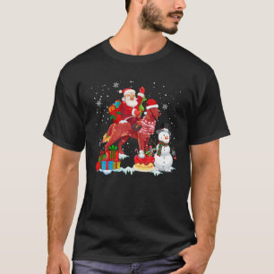 Santa Riding Irish Setter Christmas Pajama Family T-Shirt